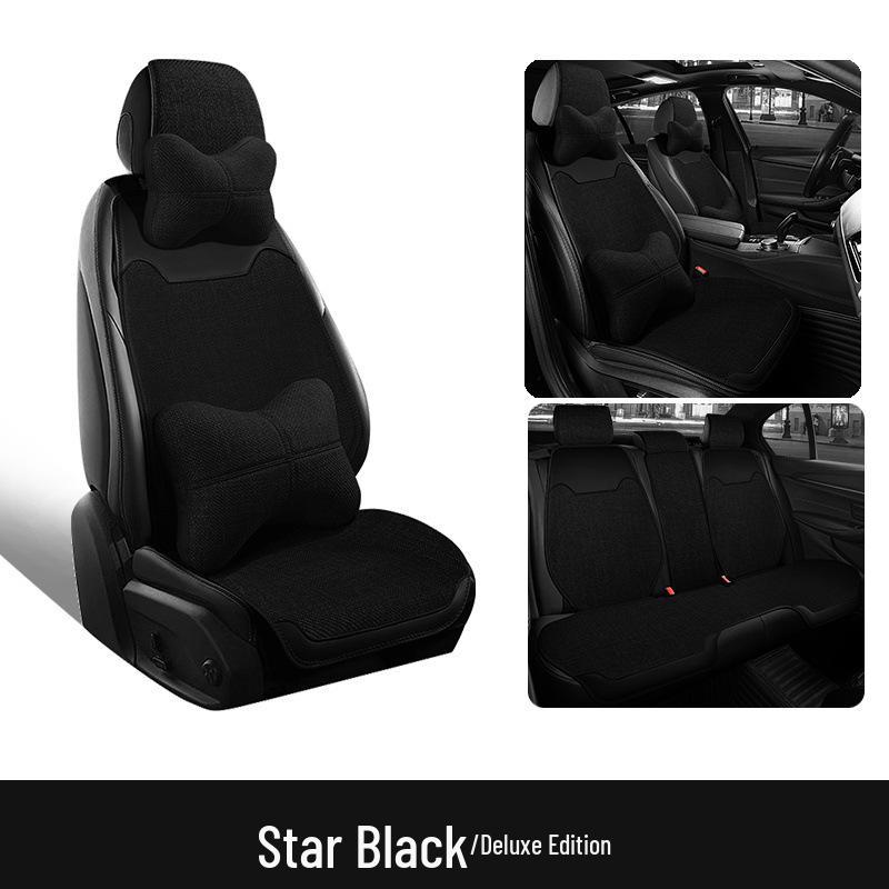 Breathable Linen Seat Covers for Geely Galaxy L7/LT MAX - Asian Games Phantom Design