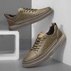Genuine Leather Men Casual Shoes Lightweight Sneakers Breathable Sports Shoes All-match Outdoor Skateboard Footwear Treking Shoe