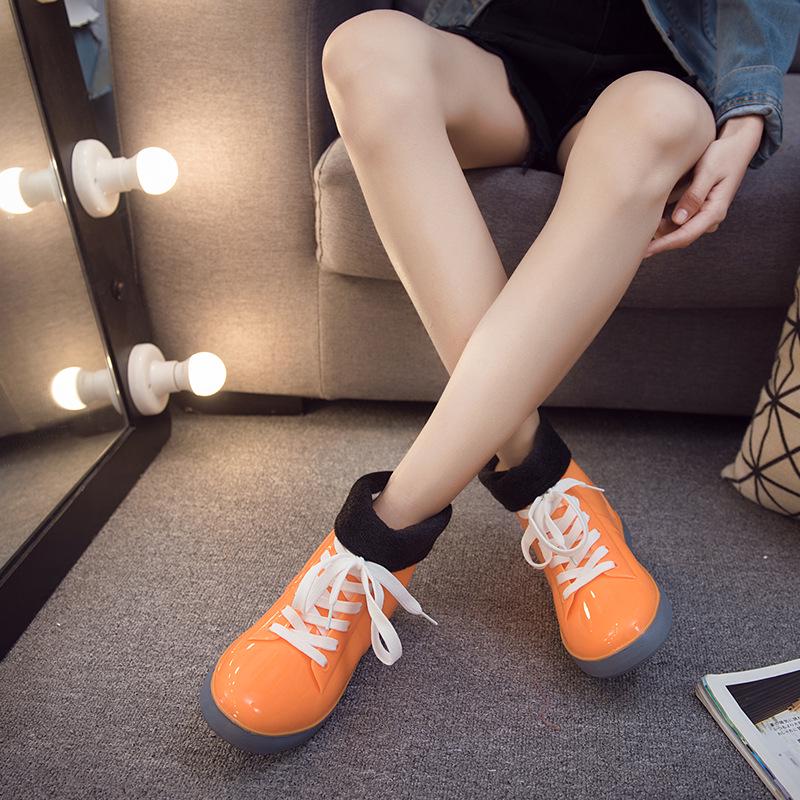 Женские водонепроницаемые резиновые сапоги до щиколотки с круглым носком, однотонные нескользящие резиновые сапоги, обувь для отдыха