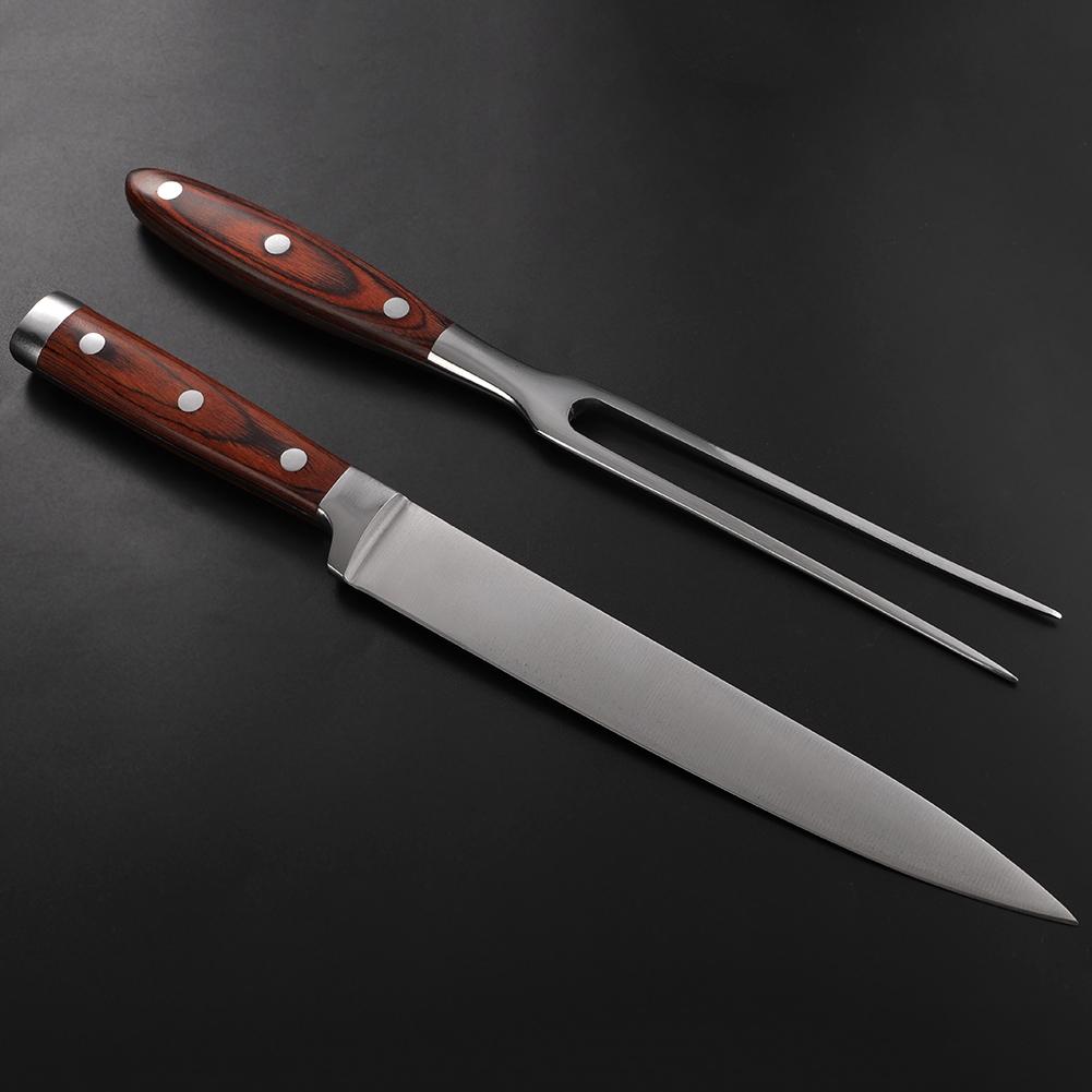 Набор вилок для барбекю, ножей, вилок и ножей из нержавеющей стали для нарезки мяса на барбекю