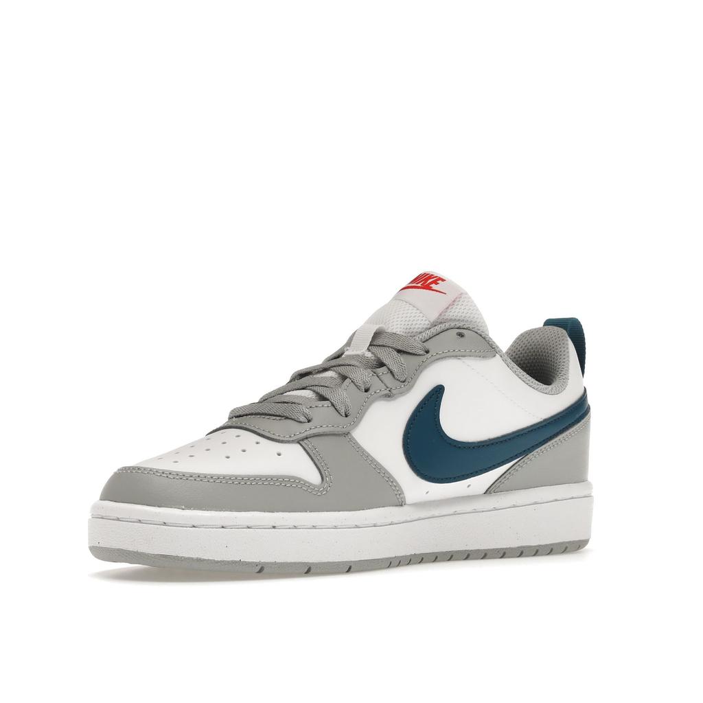 Nike Court Borough Low 2 GS White Light Smoke Grey Marina Kids Sneakers Habanero-Red BQ5448-117