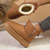 Winter New Women's Plush Warm Walking Snow Boots 2024 Hot Sale New Suede Design Classic Thick Sole Casual Slip-on Ankle Boots