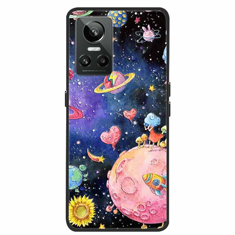Чехол для Realme GT Neo3 5G 3D Цветок тиснение Мягкий силикон Задняя крышка чехла для телефона Для OPPO Realme GT Neo2 Neo 3 Чехол для Бампера