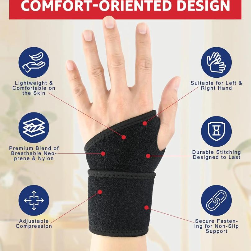 1Pc Wrist Wraps For Carpal Tunnel Relief Adjustable Wrist Support Thumb Brace For Sports Protecting Joint Pain Relief