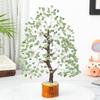 Green Jade Crystal Tree Good Luck Showpiece for Home Decor Items Crystals Gemstones Bonsai Money Tree for Good Luck, Decoration Gift Item, Silver Wire