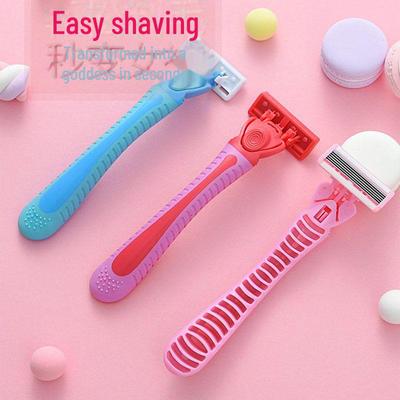Шестислойная женская бритва с подвижной головкой для бритья интимных зон, ног и подмышек