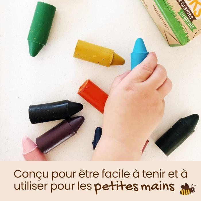 Crayons en Cire d'Abeille - Honeysticks - Boîte de 12 - Non Toxiques - Faits Main - Écologiques