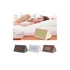 Sleek Wooden Voice Control Led Display Alarm Digital Triangular Desk Clock Thermometer
