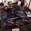 Epic Samurai Battle Scene with Fiery Background Printed Carpet Suitable for use as an anti-slip for living room bedroom sofas
