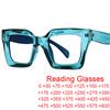 Vintage Oversized Square Anti Blue Light Reading Glasses Women Men Trending Optical Eyewear Finished Hyperopia Eyeglasses +2 +5