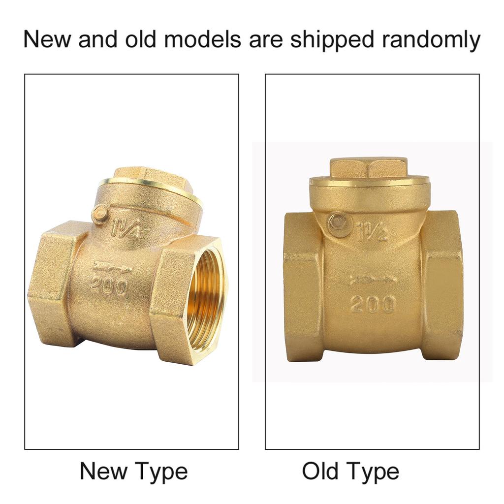 Обратный клапан DN32 с внутренней резьбой, латунный, невозвратный, поворотный обратный клапан 232PSI, предотвращает обратный поток воды, поворотный обратный клапан, односторонний клапан