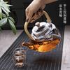 High Borosilicate Glass Water Boiling Tea Kettle Heat-resistant Glass Teapot Tea Water Separation Filter Bamboo Carrying Pot