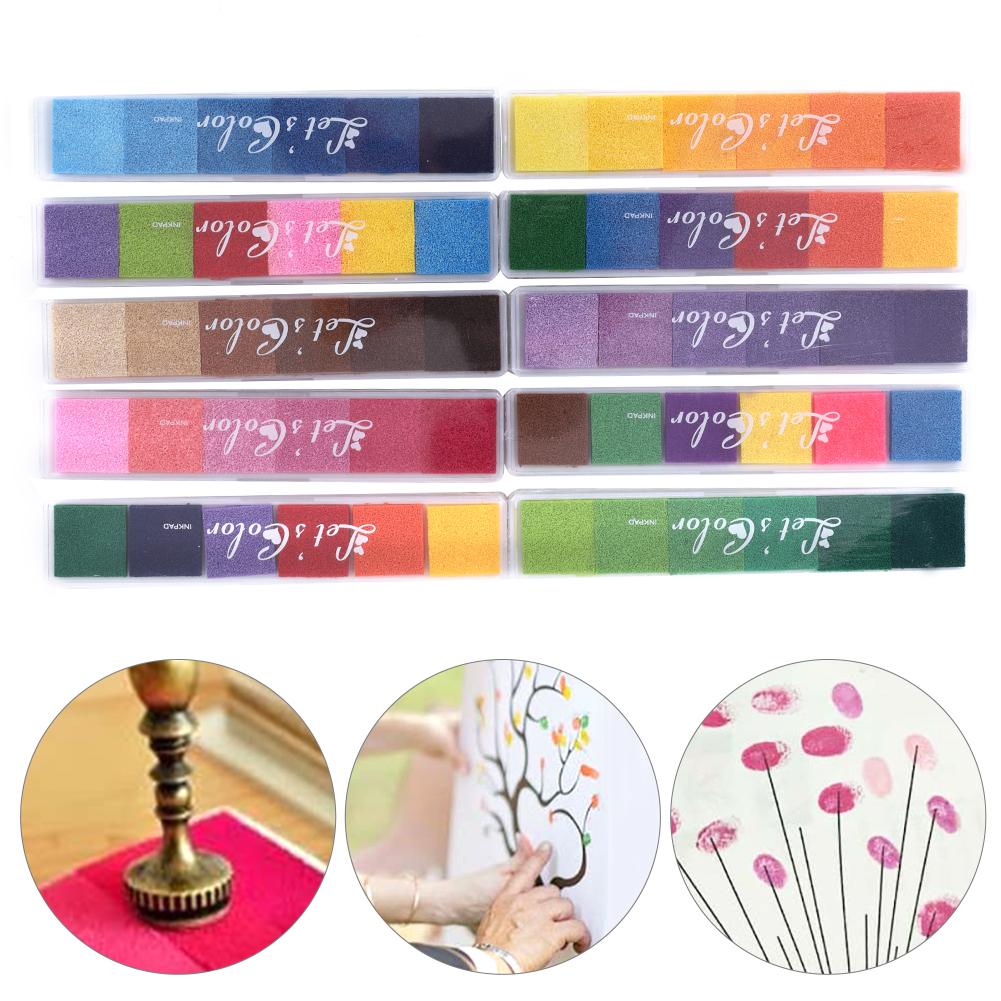 10 шт. детские цветные штемпельные подушечки резиновые штемпельные подушечки для многоцелевого использования