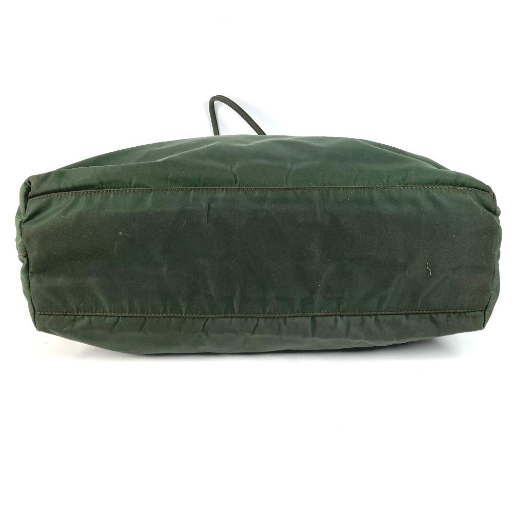 PRADA triangle logo plate Bag Tote Bag Shoulder Bag Nylon khaki