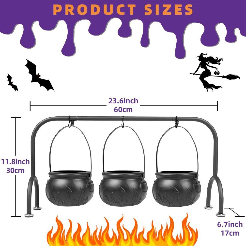 Reusable Halloween Cauldron Food Holder Hanging Cauldron Bowl Desktop Decor  Party Supplies