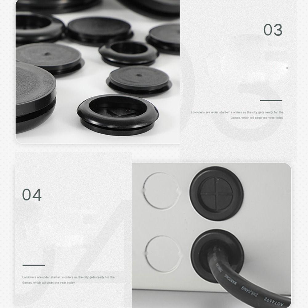 Аппаратные средства Резиновые втулки для проводов Черные защитные кольца для катушек Заглушка для кабеля