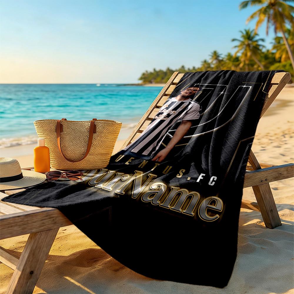 Juventus Personalized Name Beach Towel Soft Durable Quick-Dry Perfect for Traveling Yoga Camping and Swimming
