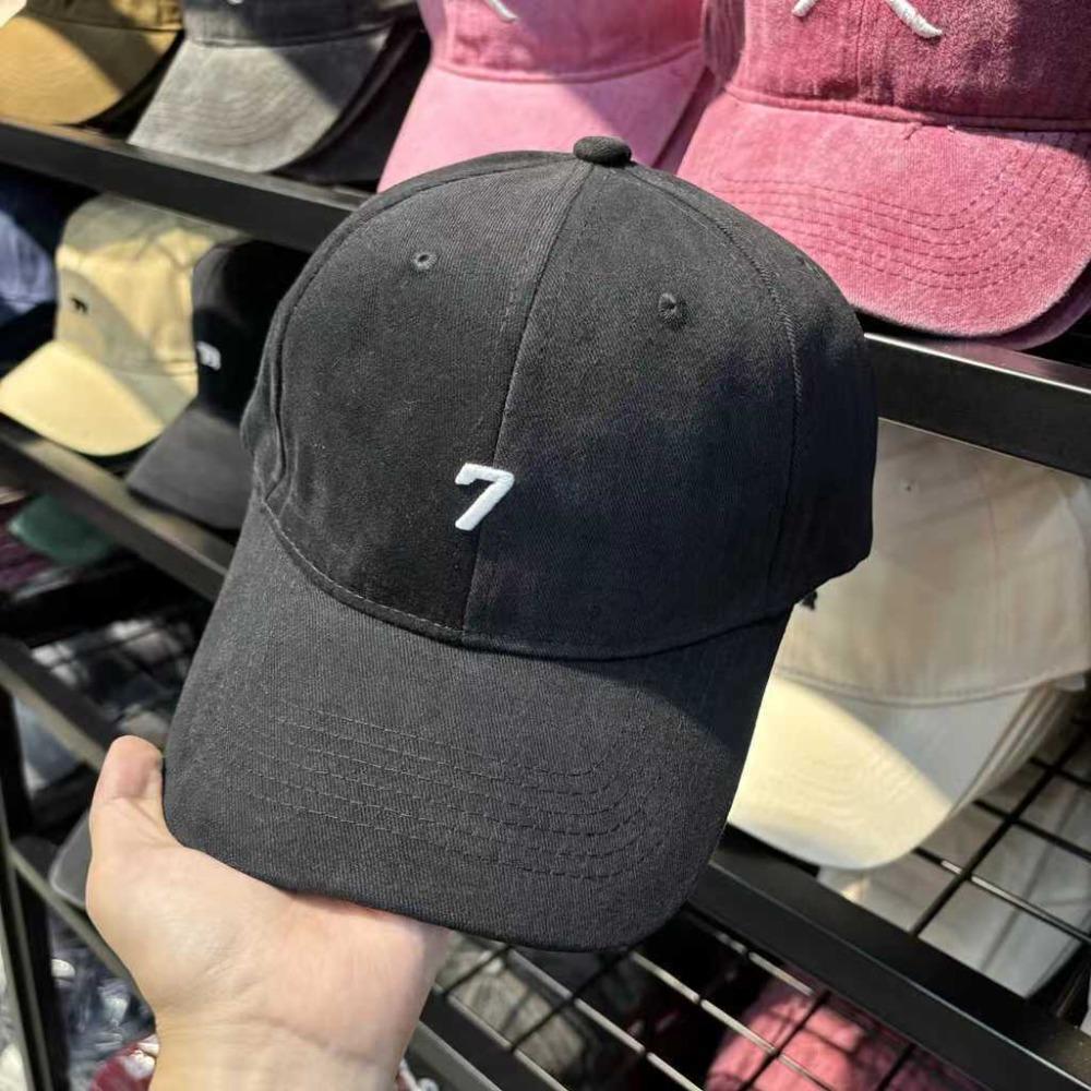 Cotton Baseball Cap Korean Style Cotton Peaked Hat Casual Embroidered 7 Cap  Streetwear