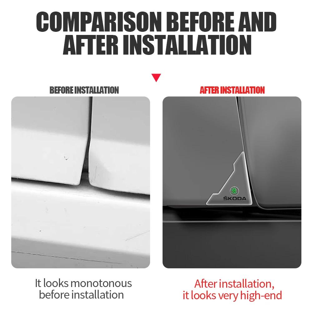 2025 New 2/4pcs Silicone Car Door Corner Protector Anti-Collision Scratch Cover For Skoda Octavia A5 A7 Rapid Fabia Superb Kodia