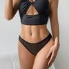 Ladies Spring and Summer Sexy Perspective Sexy Net Yarn Low Waist No Trace Thong Underwear