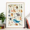 Animal Alphabet Nursery Wall Educate Poster Painting Pinyin English Preschool Education Art Canvas Print Kids Room Home Decor
