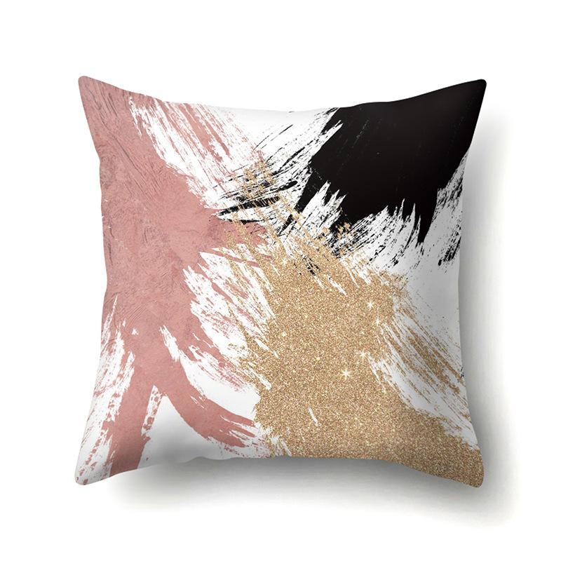 Nordic Ins Marble Polyester Pillowcase Car Decoration Home Printed Waist Cushion Pillowcase