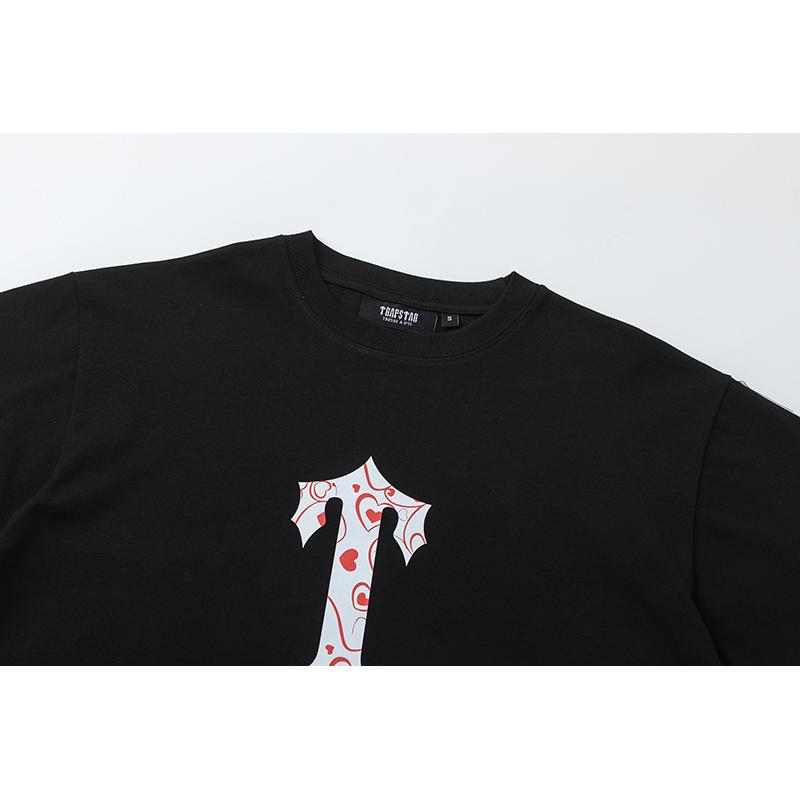 675 Trapstar London 2025 Лето Новая Высококачественная Хлопковая Круглая Горловина Свободная Футболка Большого Размера Для Мужчин и Женщин Парная Футболка