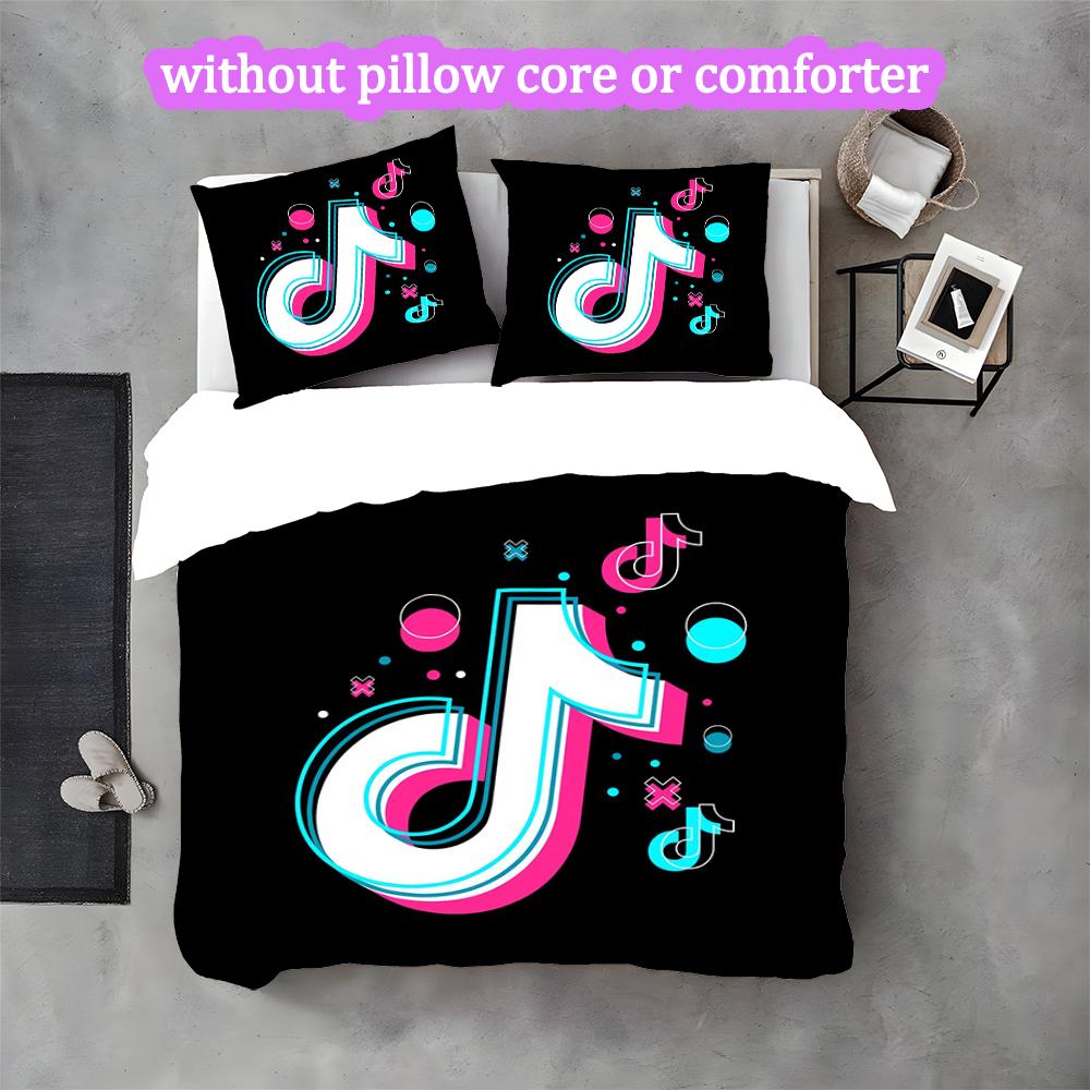 3pcs Duvet Cover Set, Tik Tok Digital Print Bedding Set, Soft Comfortable Bedclothes For Bedroom, Guest Room