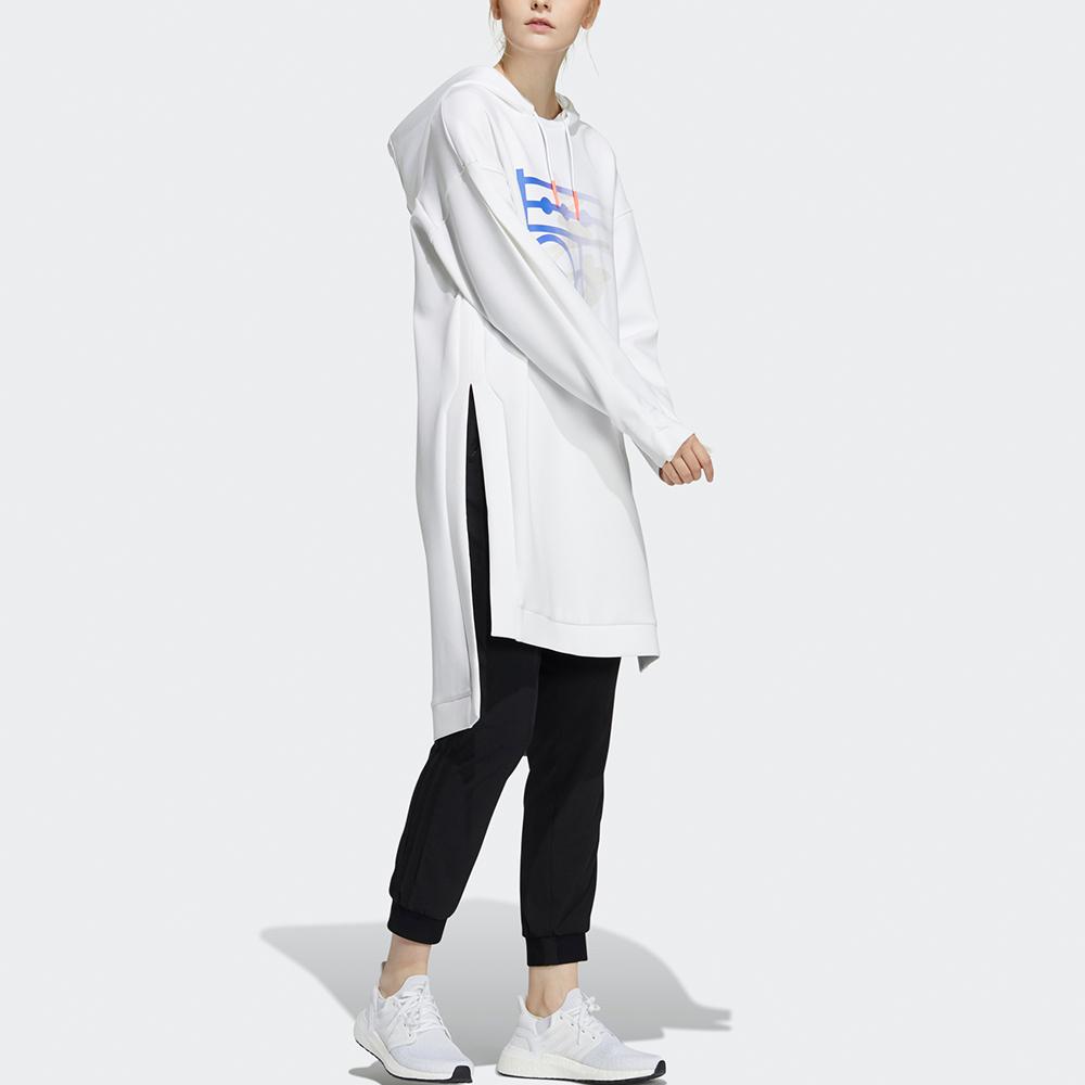 adidas Длинная толстовка с капюшоном с градиентным принтом Женская толстовка белая H09684