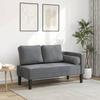 VidaXL Chaise Longue with Dark Grey Velvet Cushions, Upholstered Sofa, Sofa for Bedroom, 2-seater Sofa, 4007572