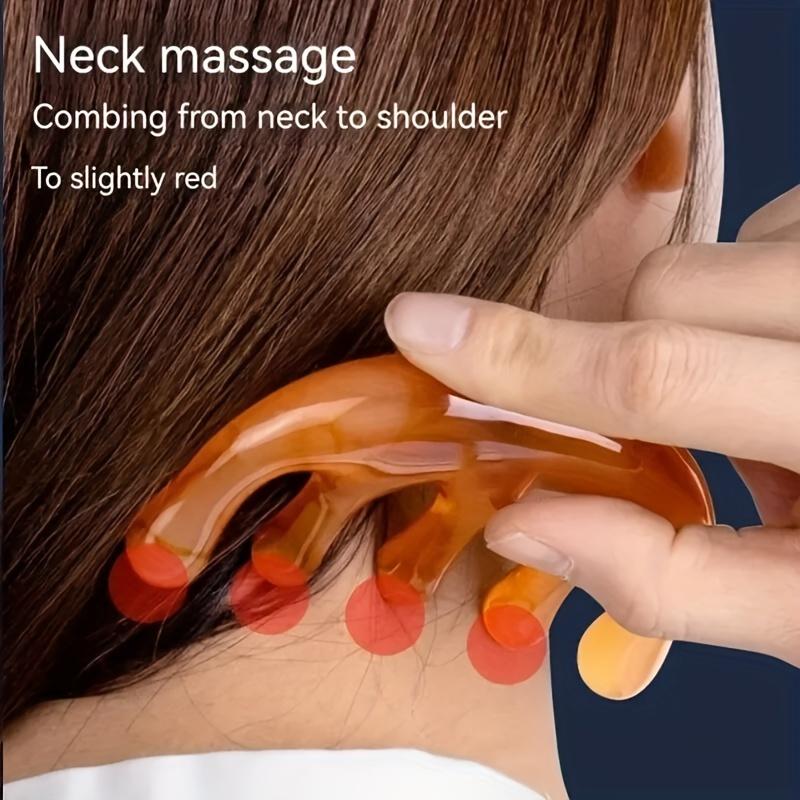 Расческа для акупунктуры головы с большими зубьями, зеленая, с 5 зубьями, для меридианного массажа, инструмент для массажа головы с большими зубьями, полукруглая расческа с 5 лапками