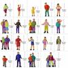 100-Piece Set of Painted Human Figures, 1:87-100 Scale, for Diorama, Miniature Garden, Decoration, Railway Models, Building Models, Educational DIY