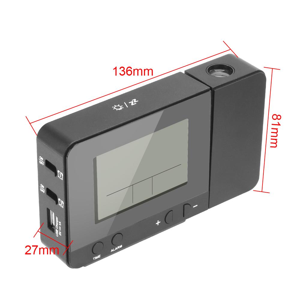 Настольные светодиодные часы с проекцией будильника с индикацией температуры в помещении и влажности, многофункциональные цифровые часы с функцией повтора сигнала даты