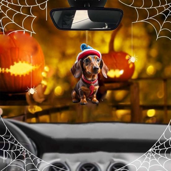 Подвеска на рождественскую елку, милая форма собаки, акриловое подвесное украшение для рождественской елки для дома, праздничное украшение