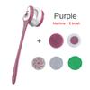 5 In 1 Electric Shower Cleaning Brush Set Rechargeable Long Handle Silicone Back Rubbing Brush for Bath Body Cleaning & Massage