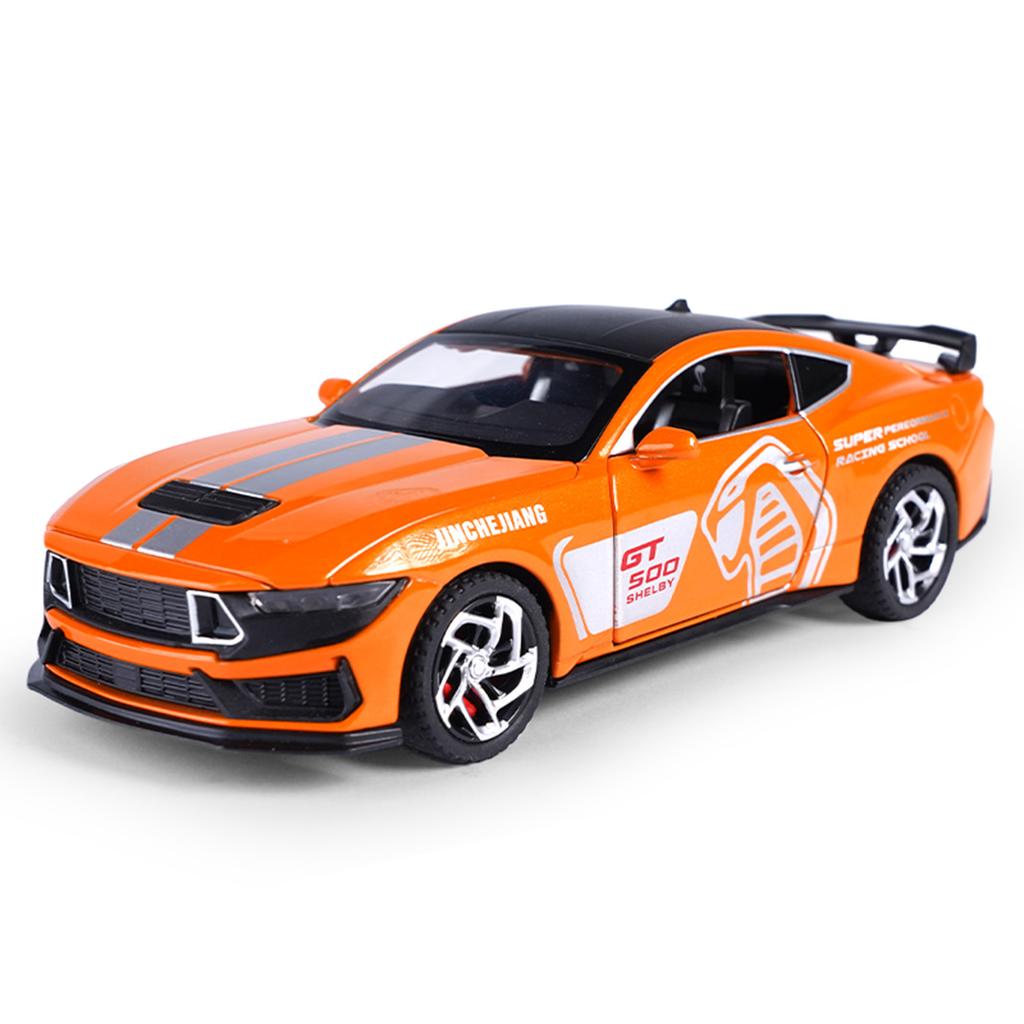 1/32 Mustang GT500 Металлическая литая модель автомобиля Сила возврата Вперед Звук и свет Детская игрушечная машинка Подарок для мальчика