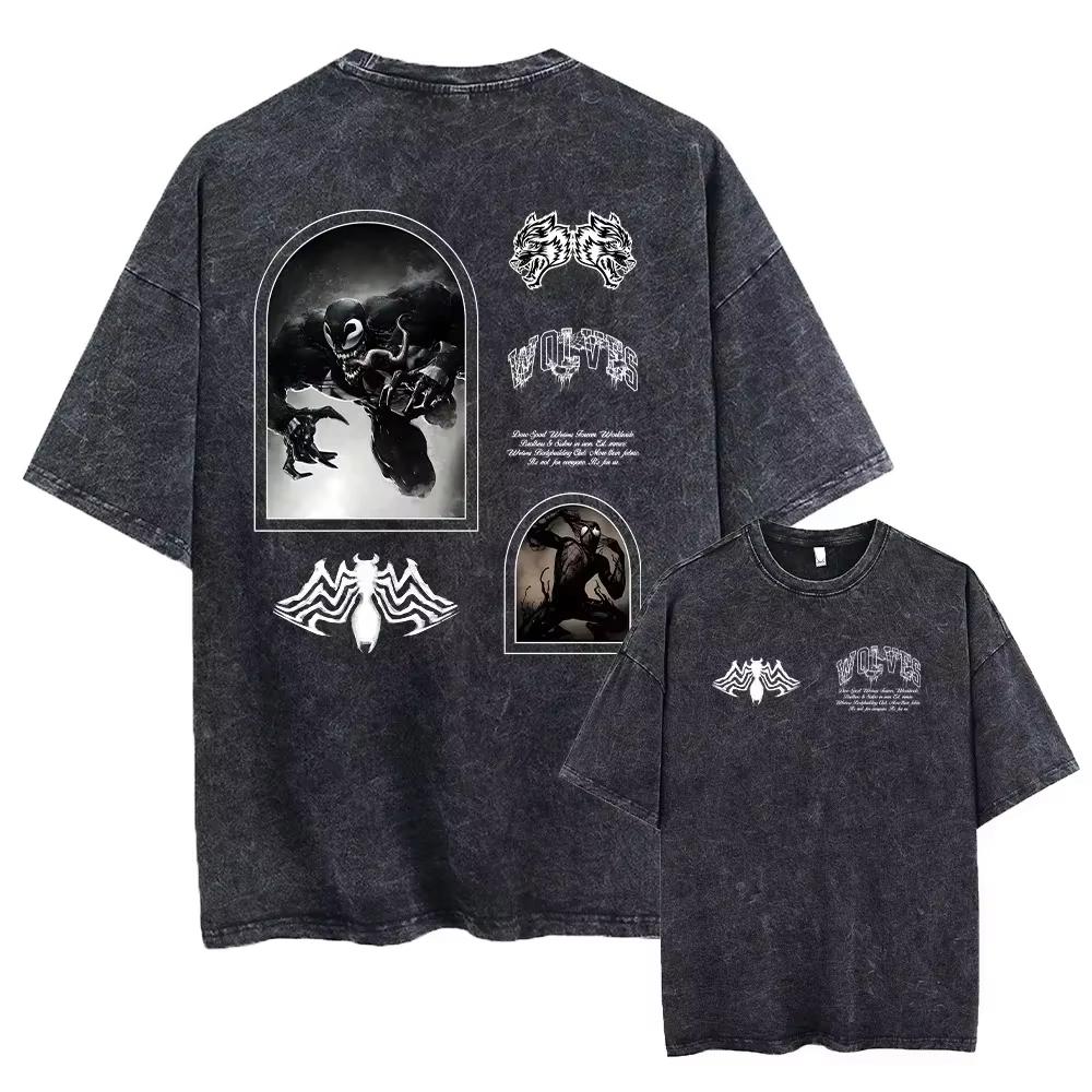 2026 Hot Sale Darc Wolves Sport Vintage Washed TShirts Gym Bodybuilding Unisex Clothing Summer Fitness TEE Workout Sport T-shirts Short Sleeve Tee Top