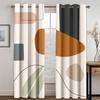Geometric Japanese Style Nordic Wind Abstract Art Polyester Morandi Color Block Thin Curtains for Living Room Bedroom Home Decor