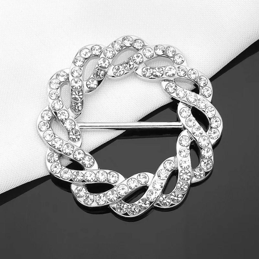 Crystal Clothing Corner Hem Waist Buckles Scarf Buckle Pearl Shawl Scarf Clip for T-Shirt Party