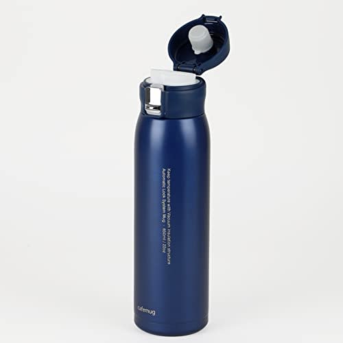 Pearl Metal Mug Bottle, Navy Blue, 650ml, Lightweight, One-Touch Mug, Cafe Mug Porter, HB-4762