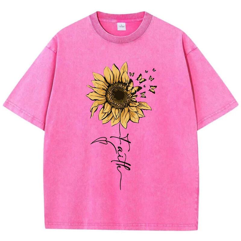 Summer personalized oil painting printed Tshirt casual water wash vintage Tshirt soft Unisex and Women comfortable Tshirt