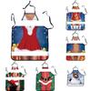 Polyester Waterproof Apron With Fun Cartoon Prints For Couples Cooking And Party Use