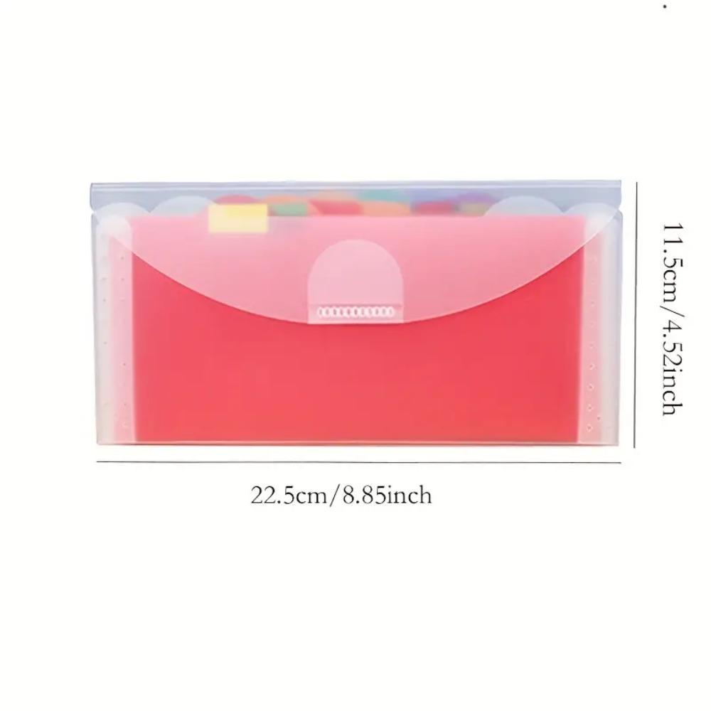 Portable Rainbow Expanding File Folder Plastic File Storage Bag Index Handle File Folder Office
