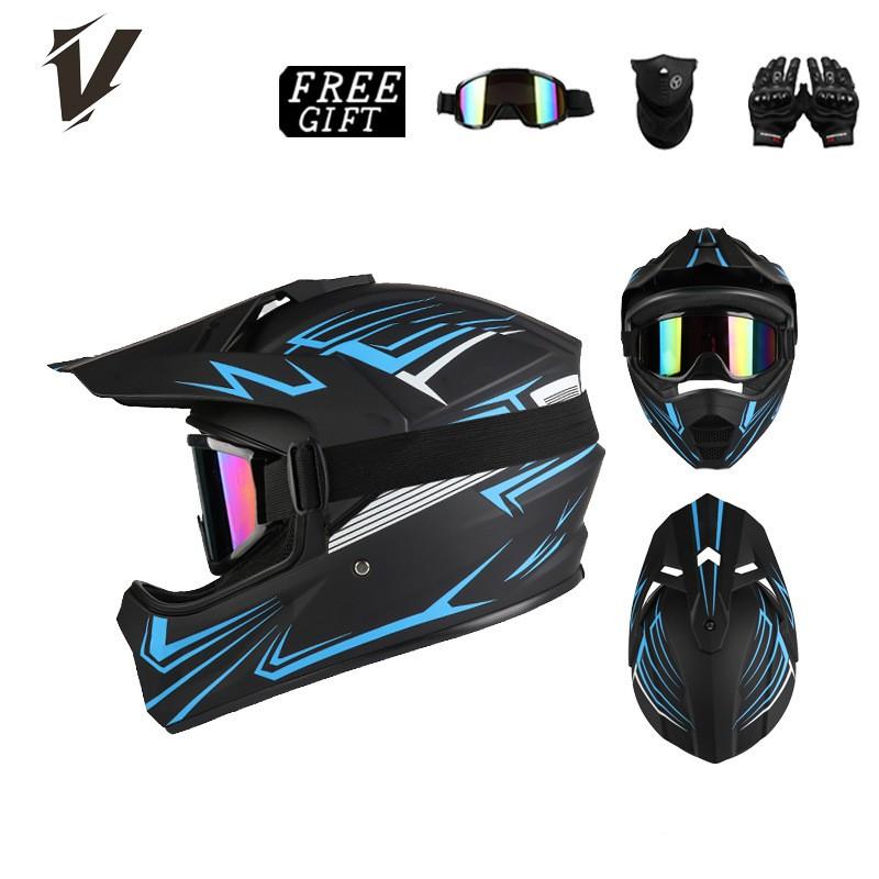 Full Face Off-Road Motorcycle Helmet Adventure Riding DOT Certified ABS Shell
