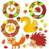 131pcs Thanksgiving Wreath DIY Craft Kit Autumn Fall Leaf Hedgehog festival Art Supplies Thanksgiving Party Decor Gifts for kids
