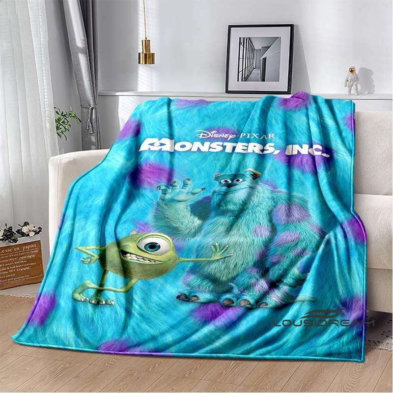 This Soft Flannel Blanket From The Cartoon "Monsters, Inc." Is Suitable for Beds, Sofas, and Home Bedroom Covers.
