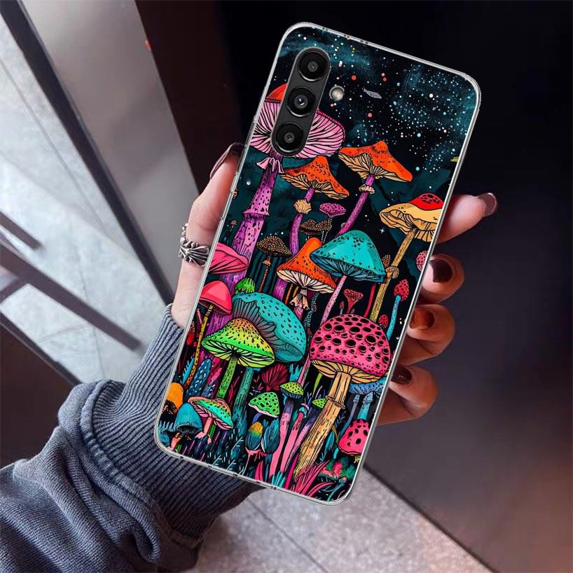 Colorful Mushroom Phone Case For Samsung Galaxy A17 A16 A15 A14 A13 A57 A56 A55 A54 A53 A37 A36 A35 A34 A33 A26 A25 A24 A23 Gala