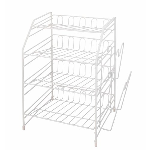 Tenma Rust-resistant, Durable Frying Pan Rack for Neat Storage of Various Sizes. Diagonal Design for Easy Access. Kitchen Under-sink Frying Pan Rack,