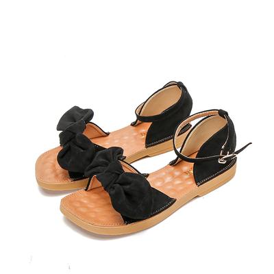 Сандалии с пряжкой, женские удобные дышащие сандалии с мягкой подошвой на плоской подошве из воловьей кожи, летняя обувь в римском стиле