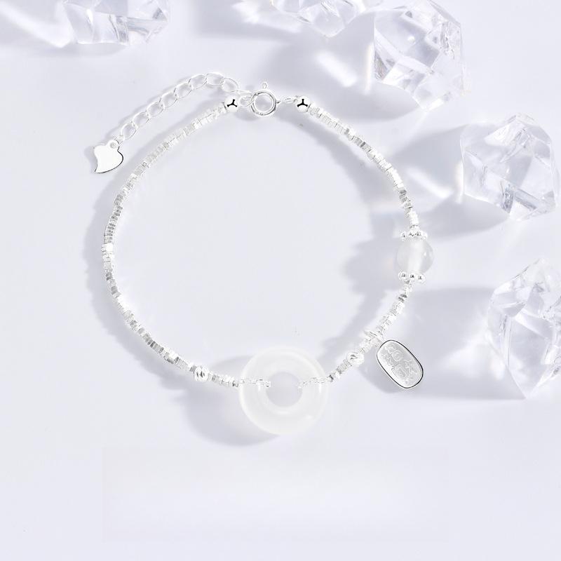 Браслет Hetian Jade Lucky Nefu Ping An для женщин Guochao, новый китайский браслет с круглыми бусинами, ювелирные изделия